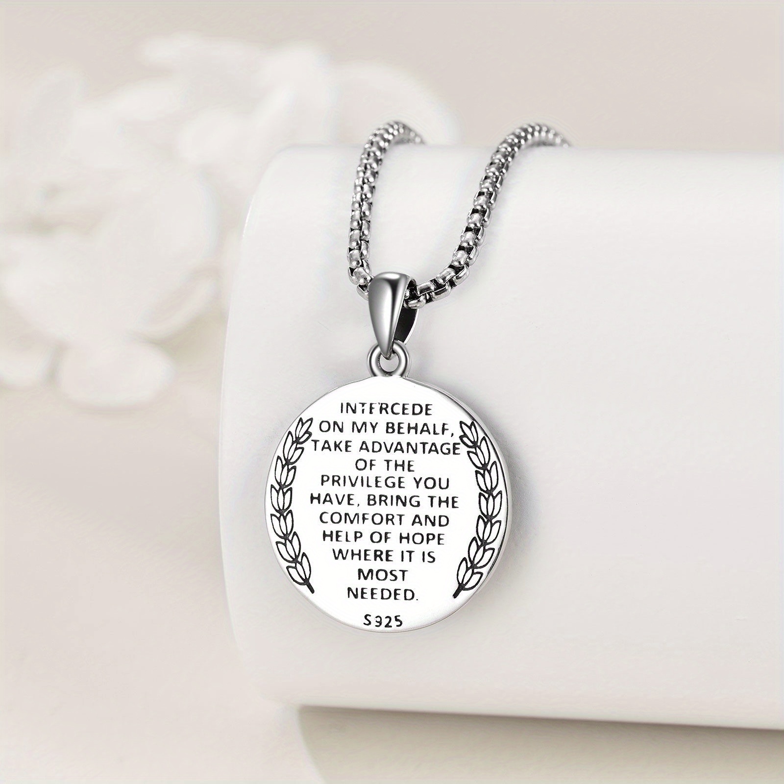 Sterling Silver Saint Jude Religious Protector Pendant Necklace